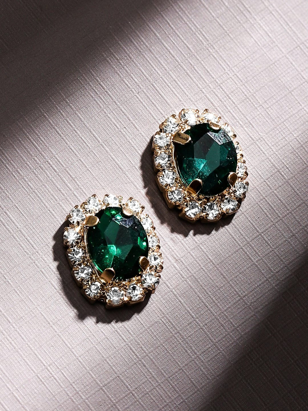 Stunning 18K Gold-Plated Emerald Green Crystal & Cubic Zirconia Necklace Set | Luxe Look for Weddings & Parties